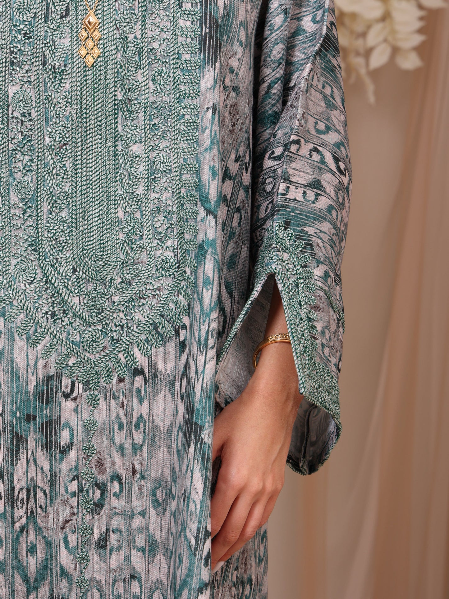 Jade Ikat Kaftan
