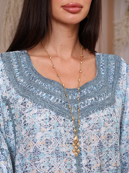 Icy Geometric Kaftan