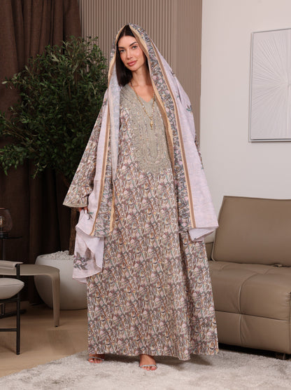 Taupe Tapestry Kaftan