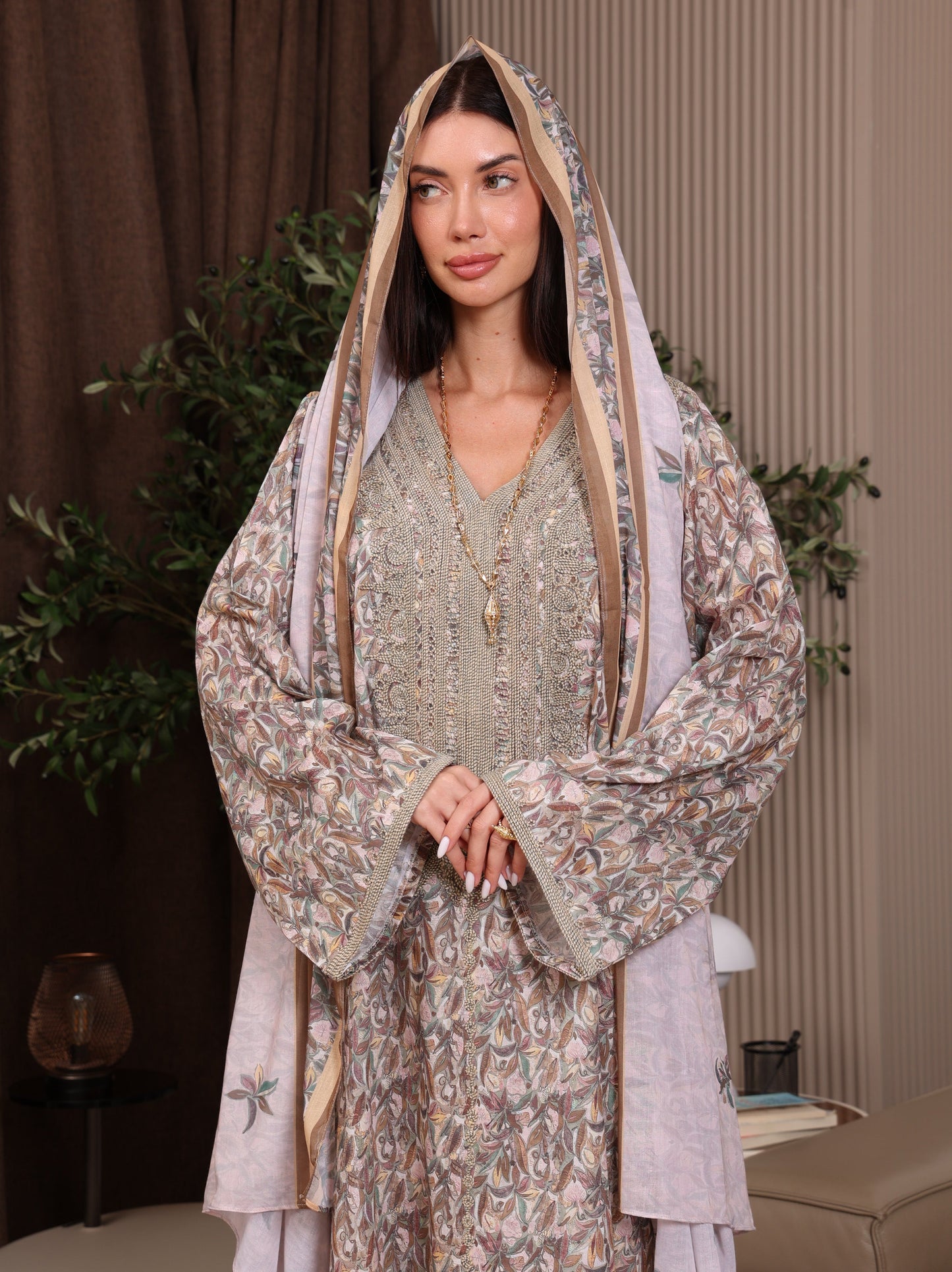 Taupe Tapestry Kaftan
