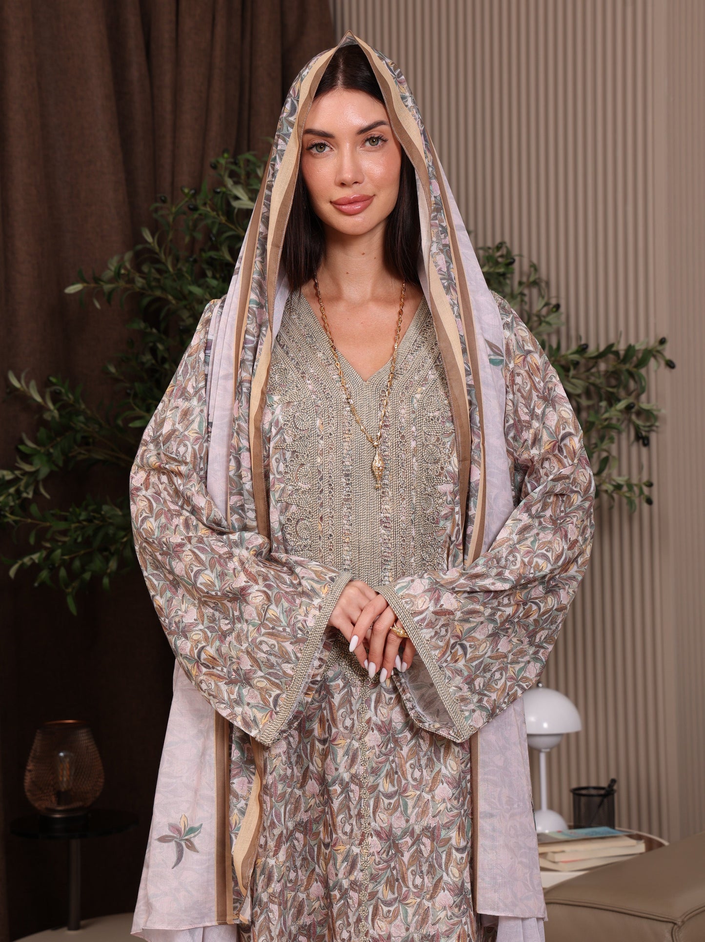 Taupe Tapestry Kaftan