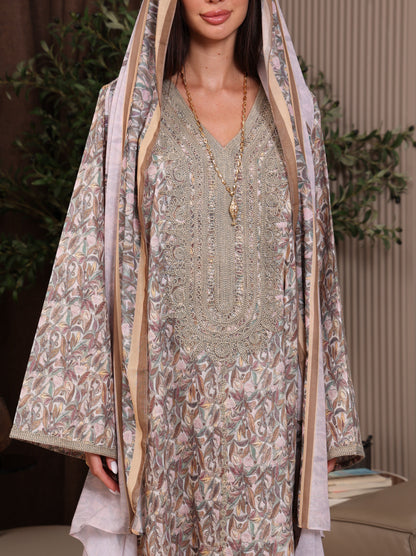 Taupe Tapestry Kaftan