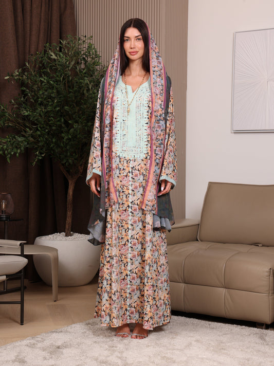 Mint Bouquet Kaftan
