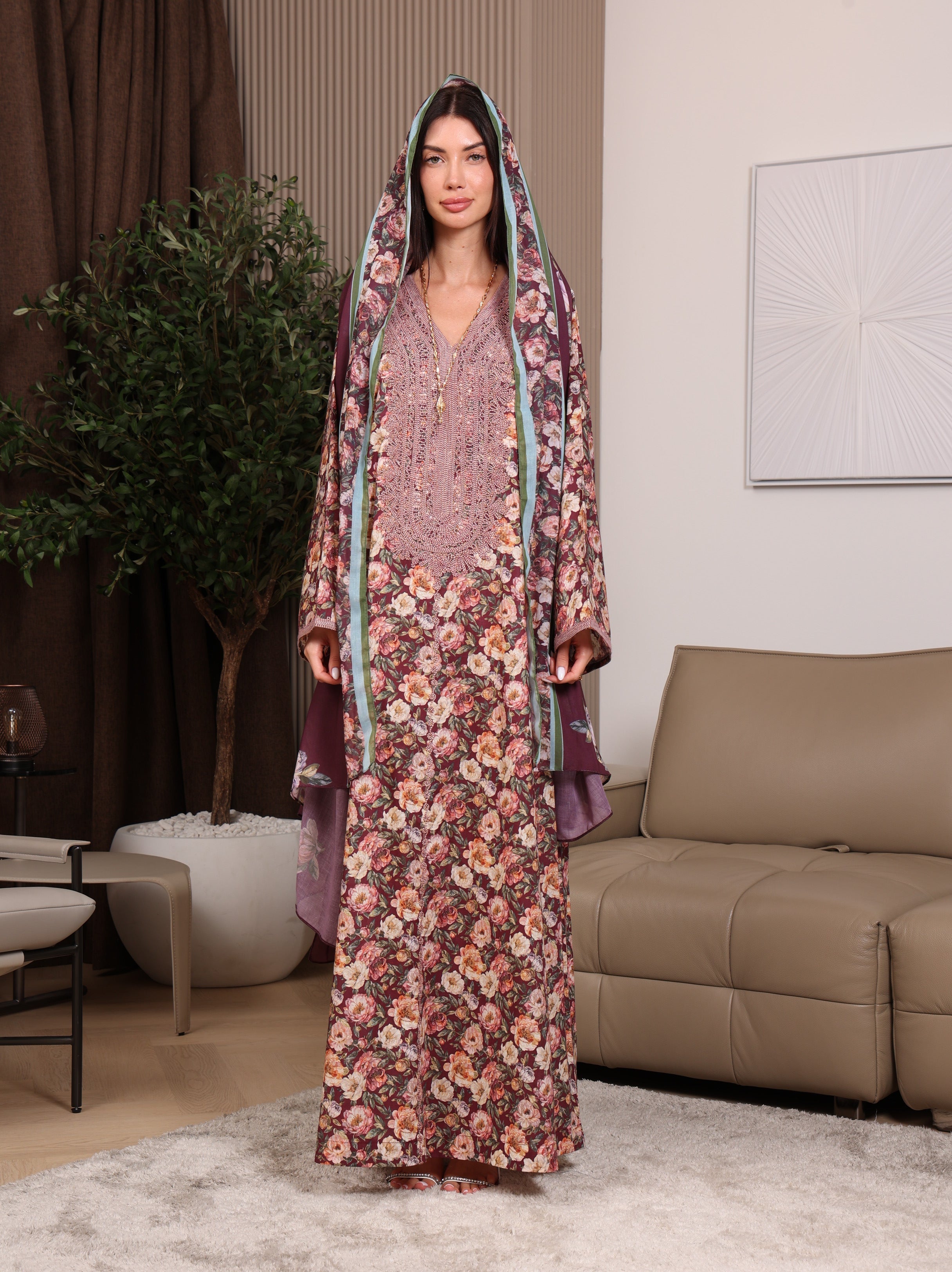Claret Garden Kaftan
