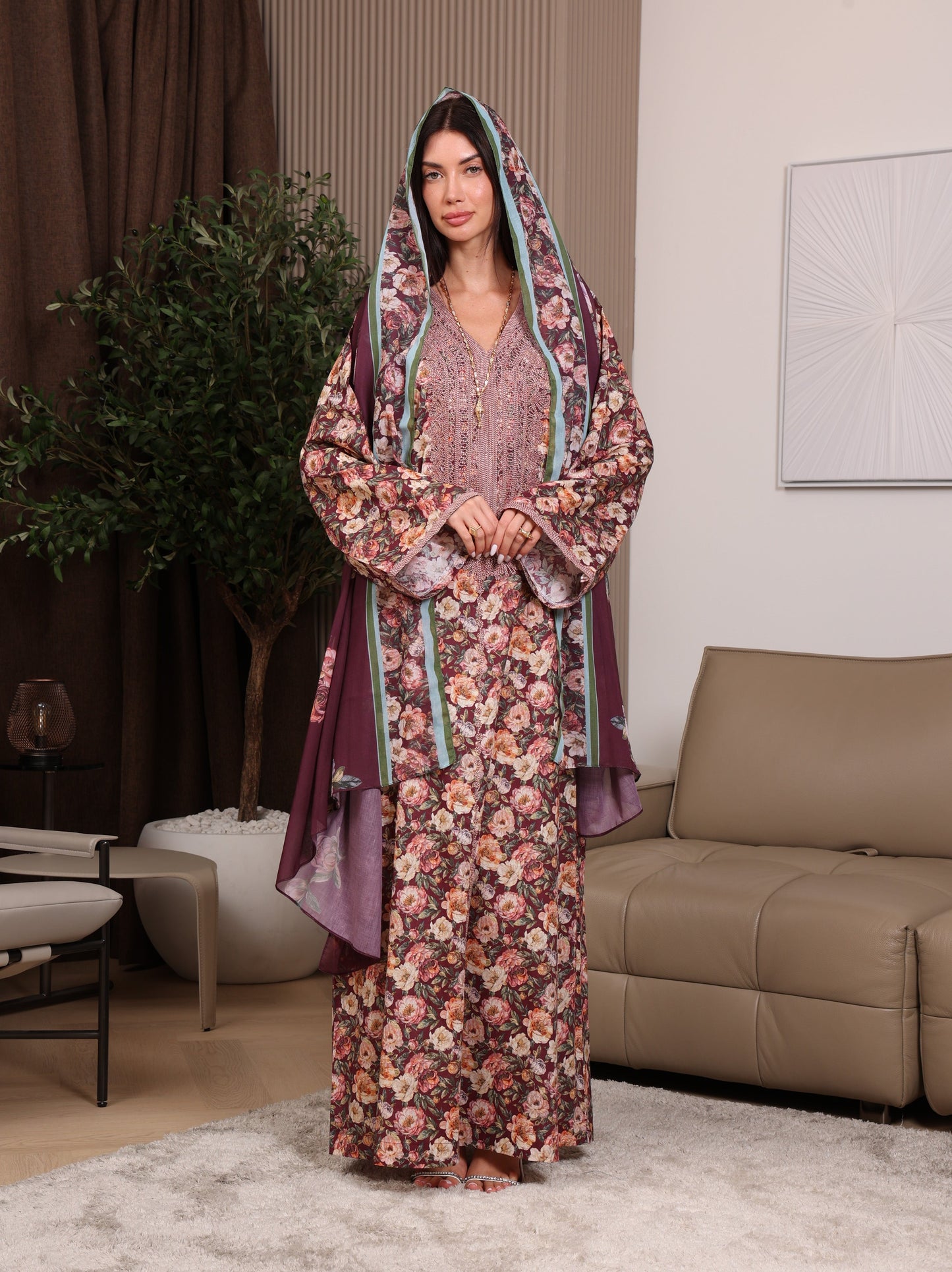 Claret Garden Kaftan