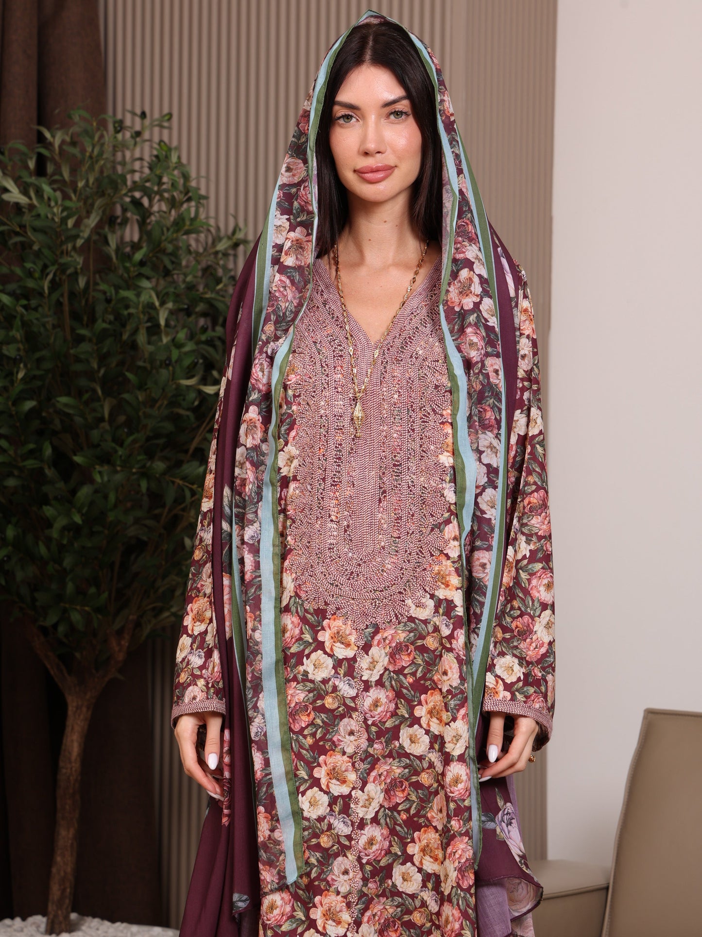 Claret Garden Kaftan