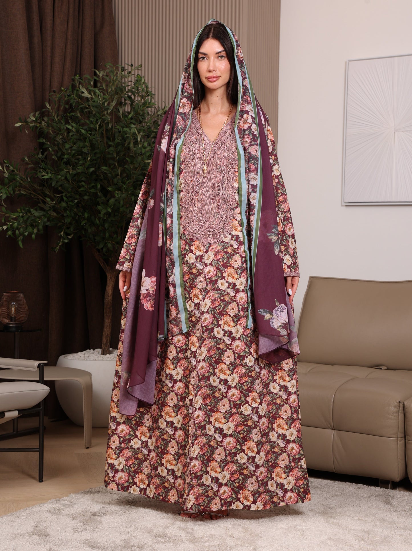 Claret Garden Kaftan