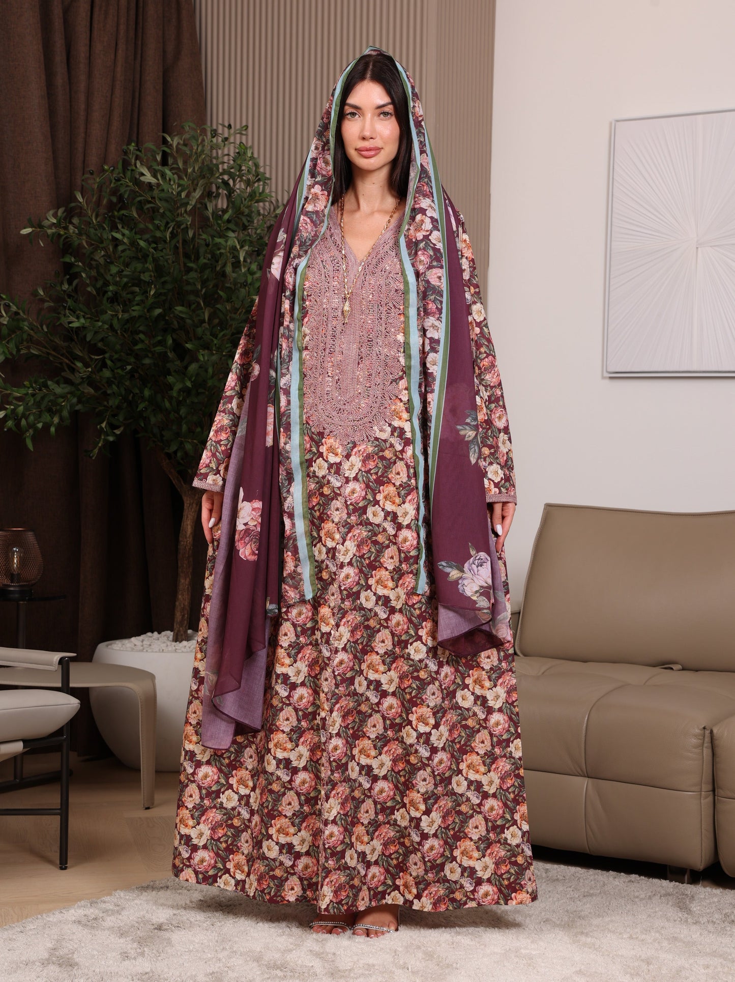 Claret Garden Kaftan