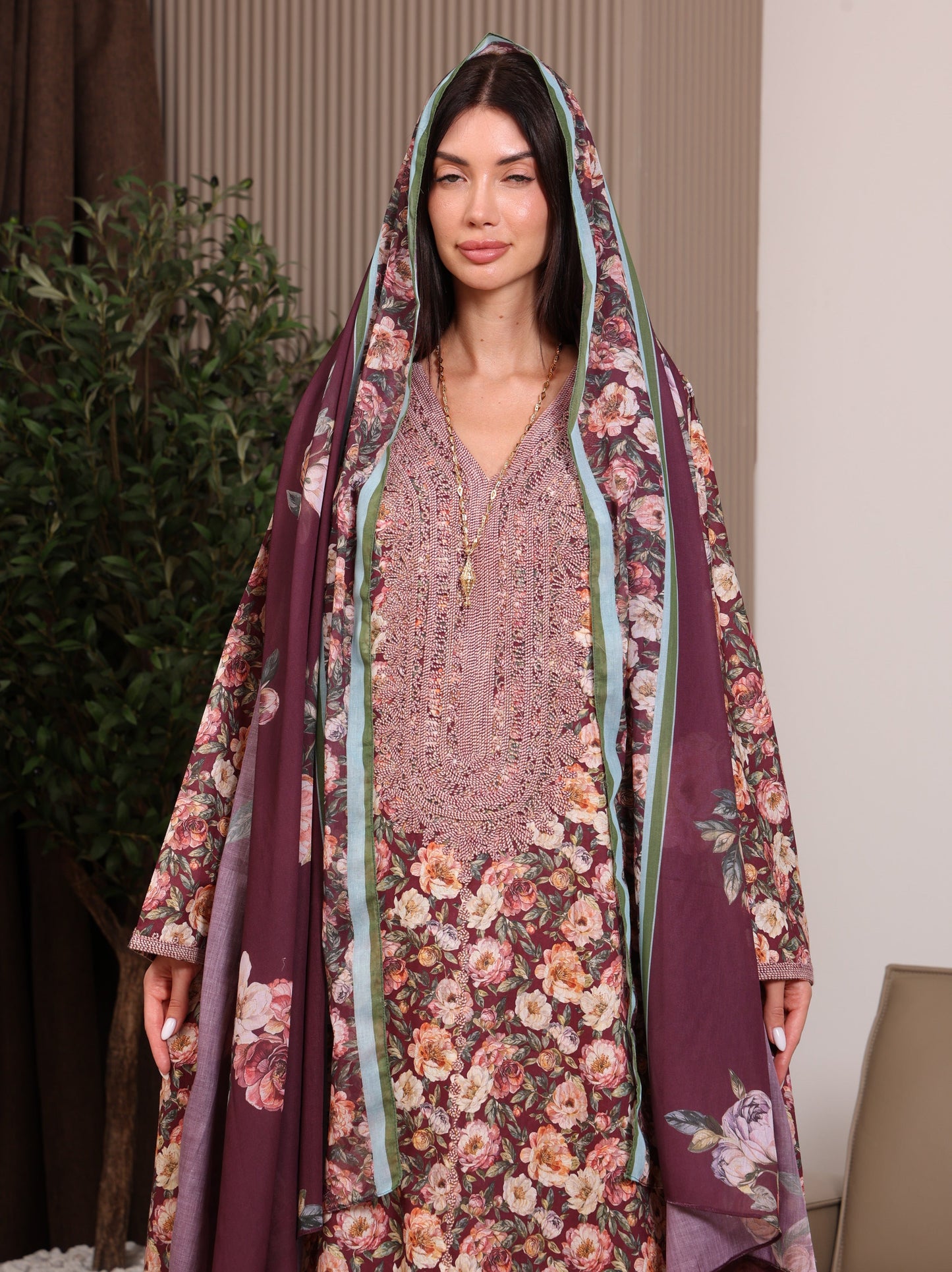 Claret Garden Kaftan