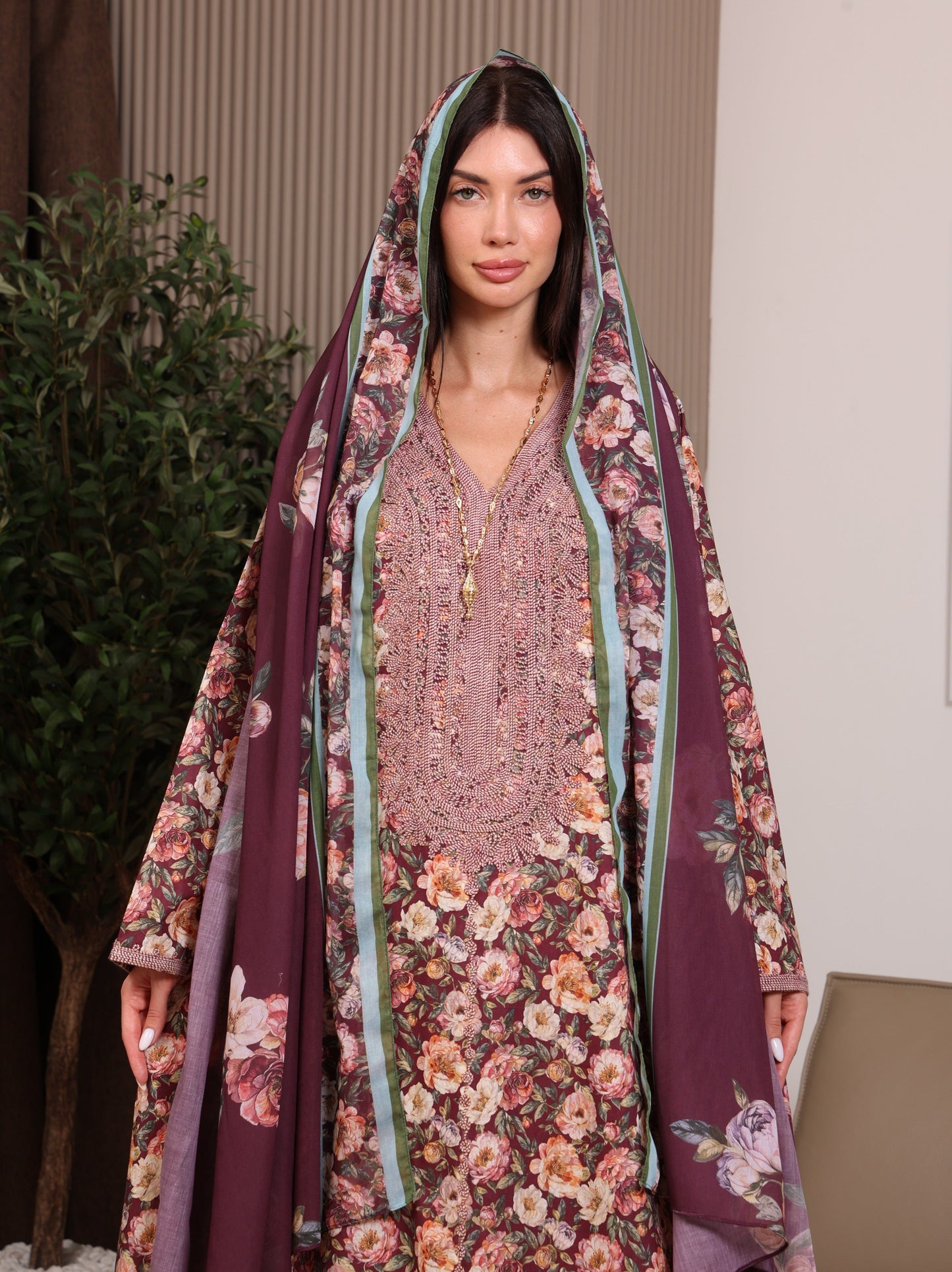 Claret Garden Kaftan