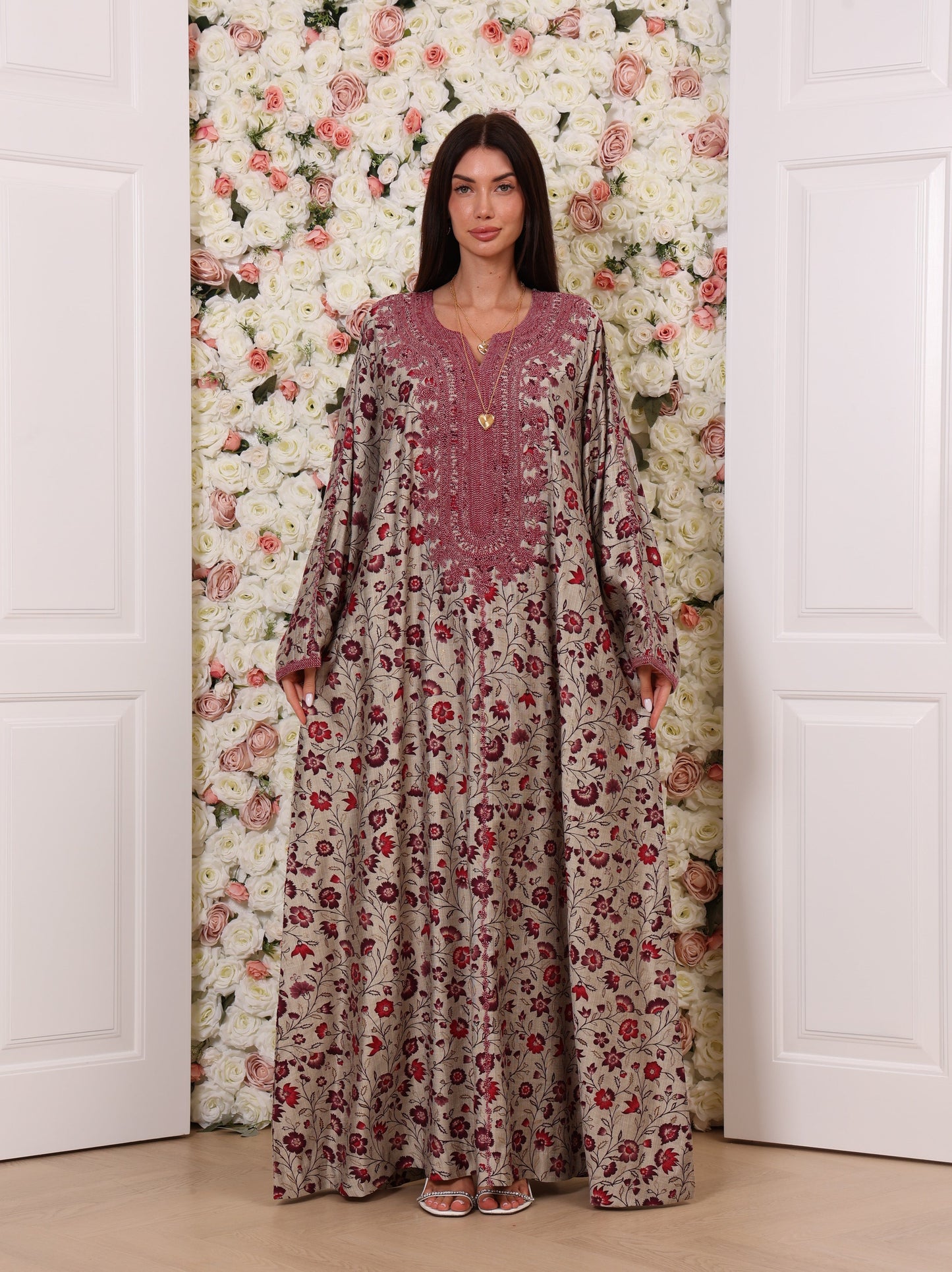 Crimson Vine Kaftan