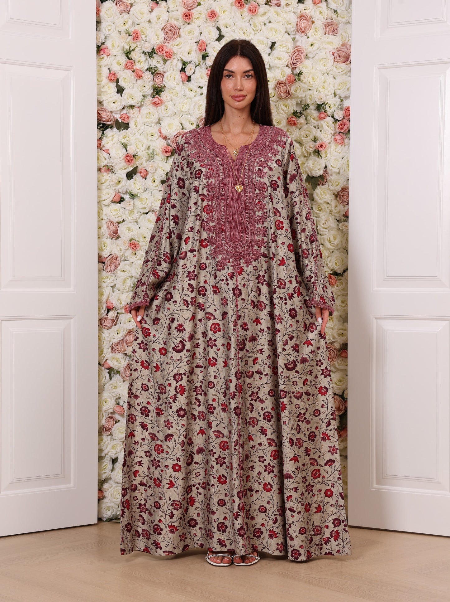 Crimson Vine Kaftan