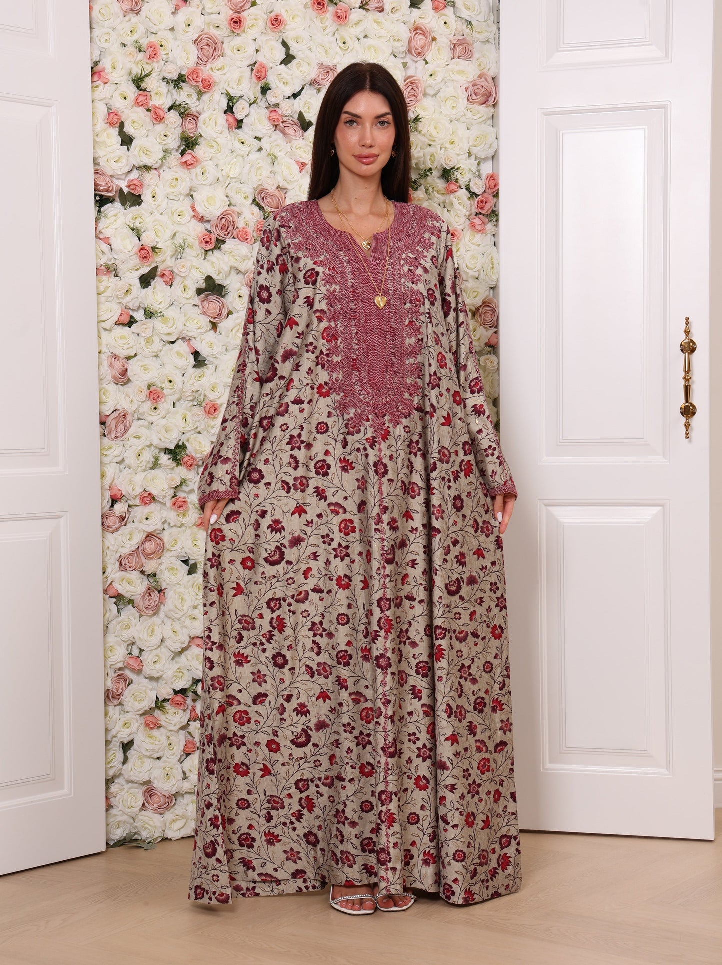 Crimson Vine Kaftan