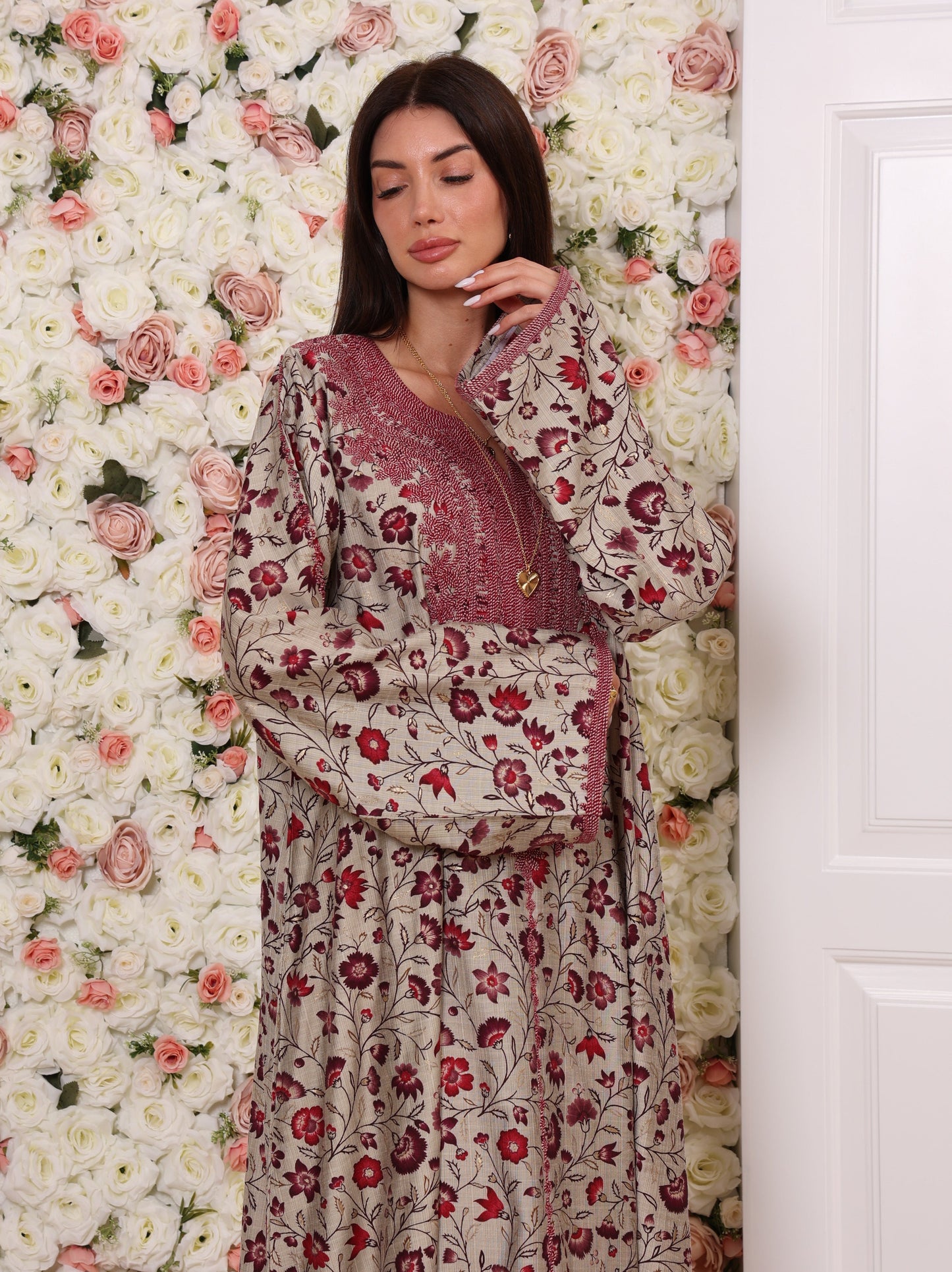 Crimson Vine Kaftan