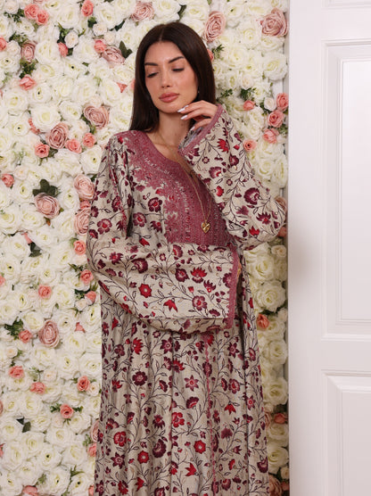 Crimson Vine Kaftan