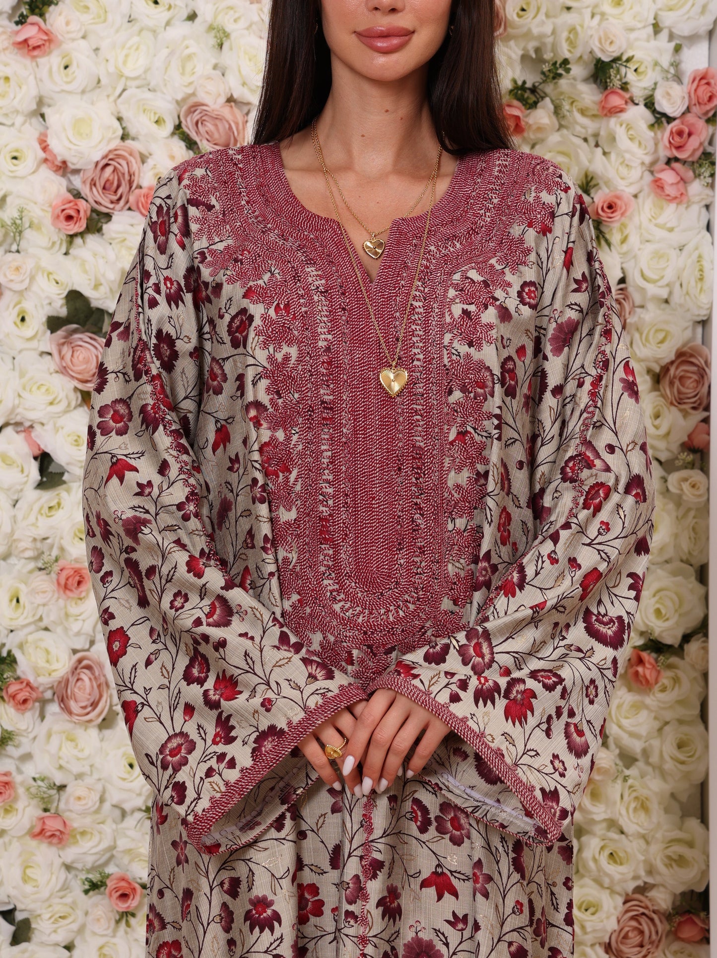 Crimson Vine Kaftan