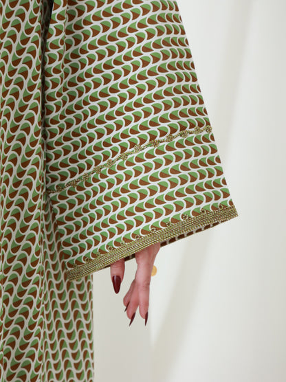 Forest Fern Symphony Embroidered Dress