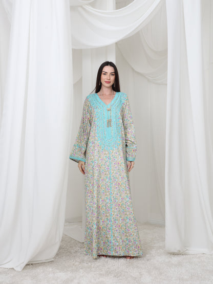 Aqua Blossom Kaftan