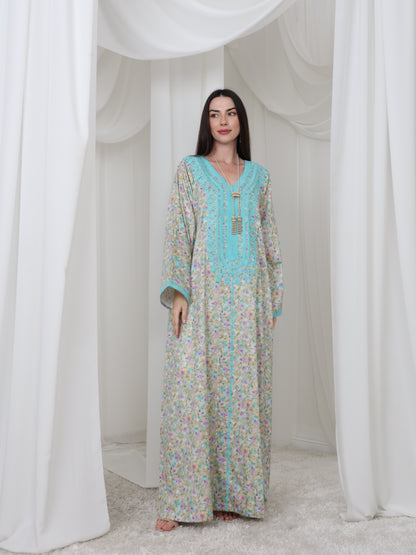 Aqua Blossom Kaftan