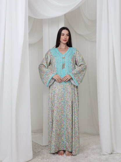 Aqua Blossom Kaftan