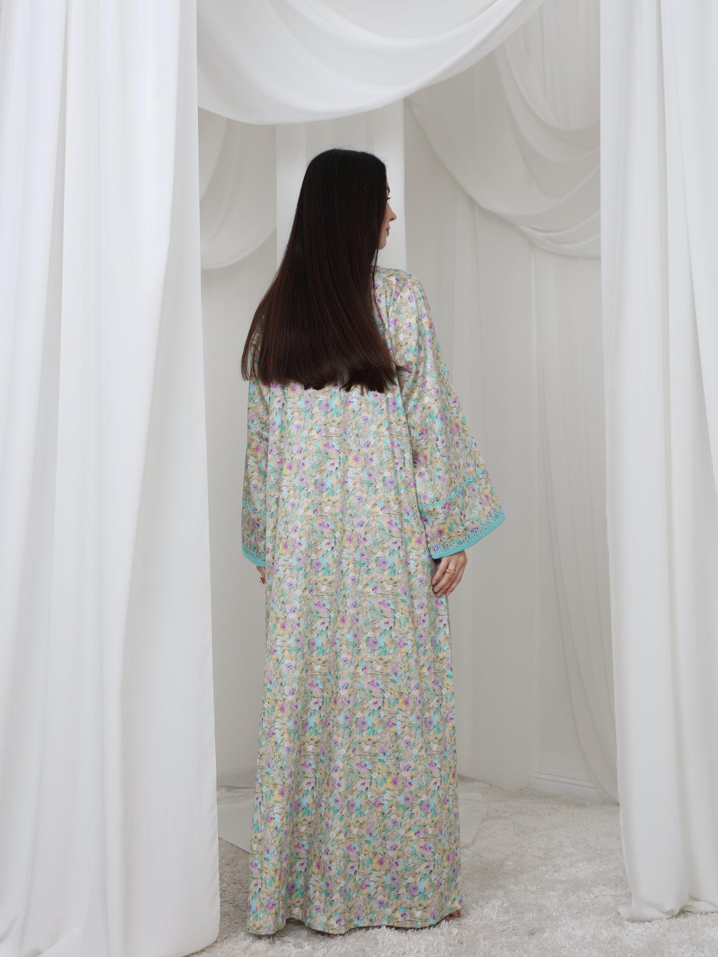 Aqua Blossom Kaftan