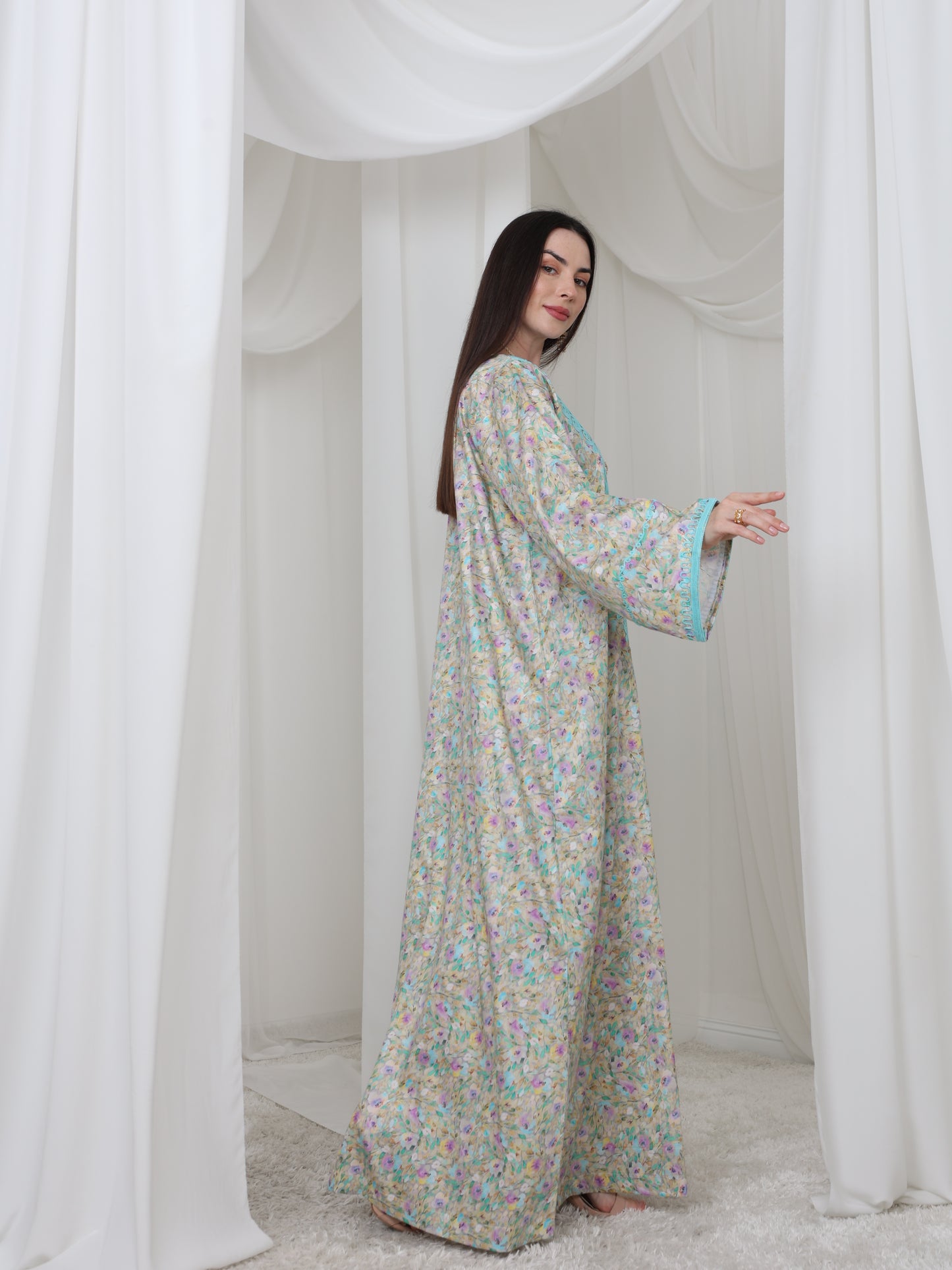 Aqua Blossom Kaftan