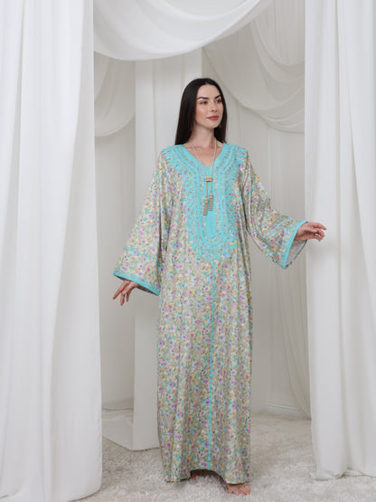 Aqua Blossom Kaftan