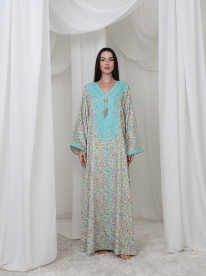 Aqua Blossom Kaftan