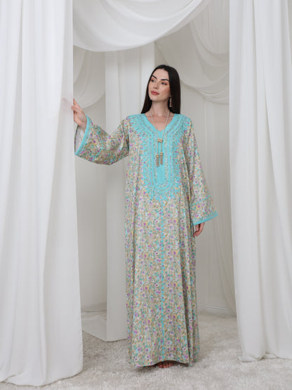 Aqua Blossom Kaftan