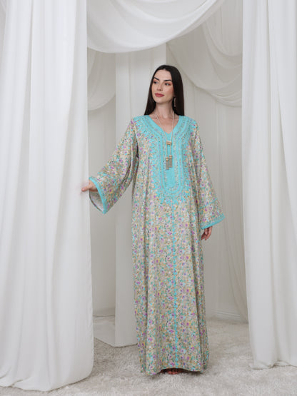 Aqua Blossom Kaftan