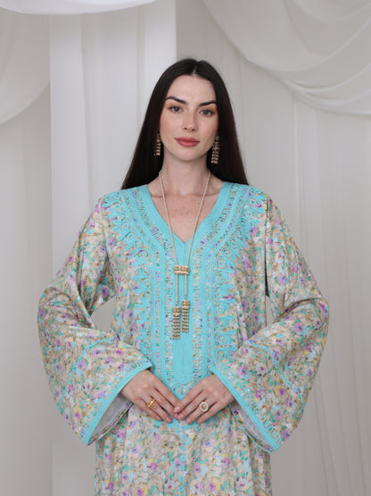 Aqua Blossom Kaftan