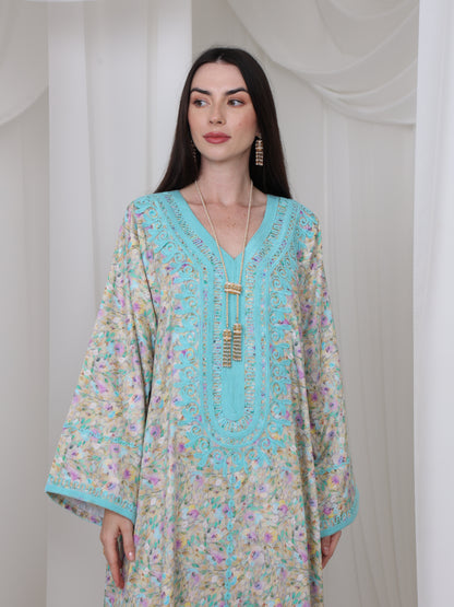 Aqua Blossom Kaftan