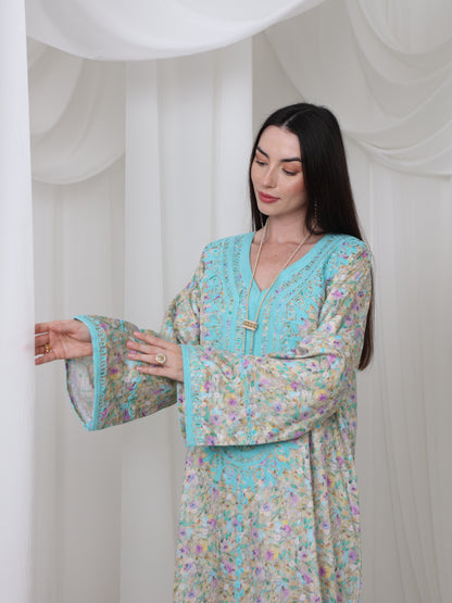 Aqua Blossom Kaftan