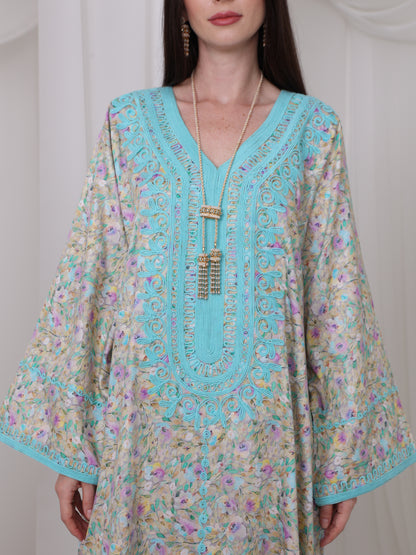 Aqua Blossom Kaftan