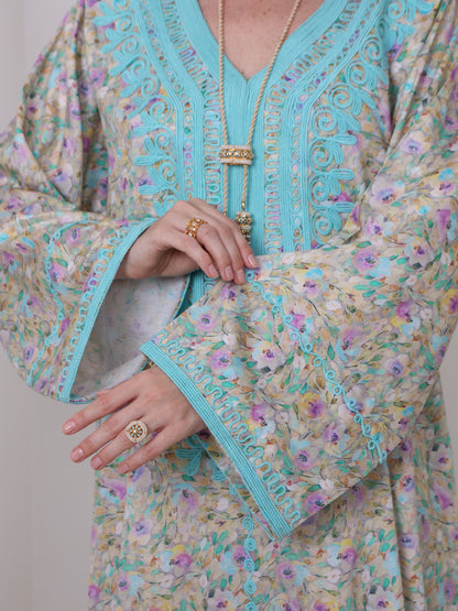 Aqua Blossom Kaftan