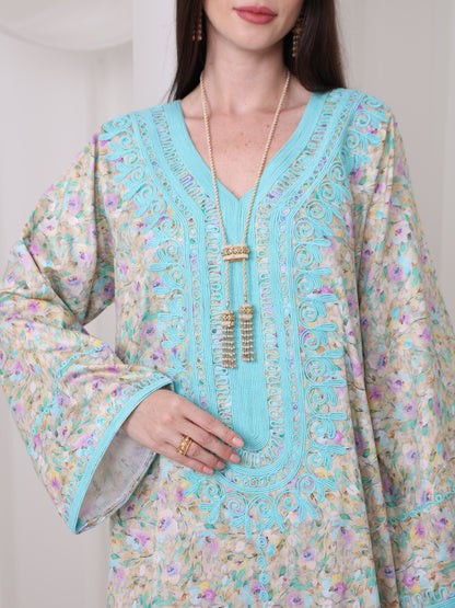 Aqua Blossom Kaftan