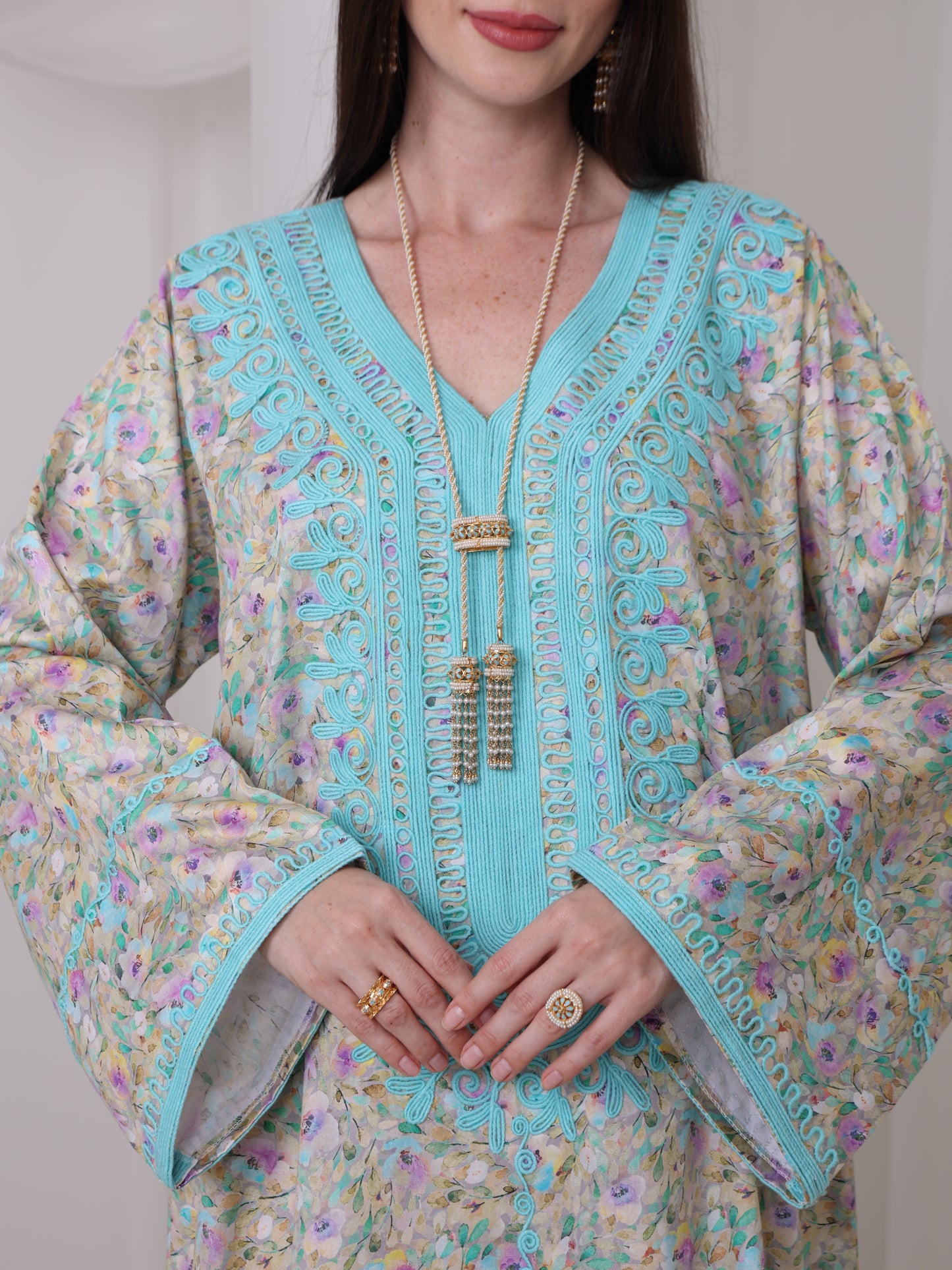 Aqua Blossom Kaftan