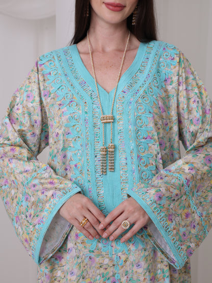 Aqua Blossom Kaftan