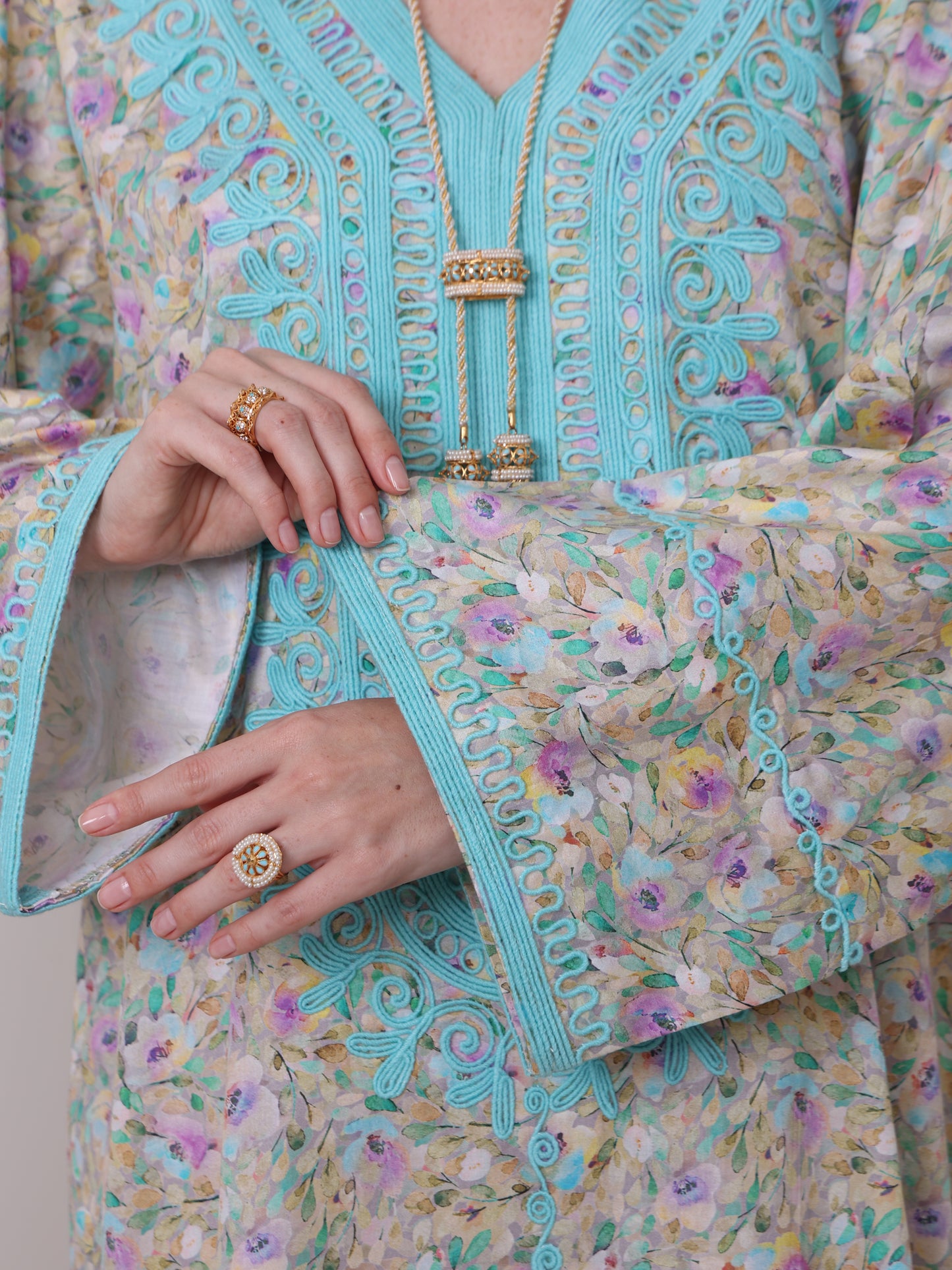 Aqua Blossom Kaftan